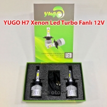 YUGO H7 Xenon Led Turbo 12V Fanlı C.O.B - Şimşek Etkili