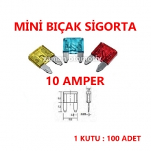 MİNİ BIÇAK SİGORTA 10 AMPER - 100 ADET