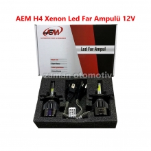 AEM H4 Xenon Led Far Ampulü 12V 6500K Fanlı